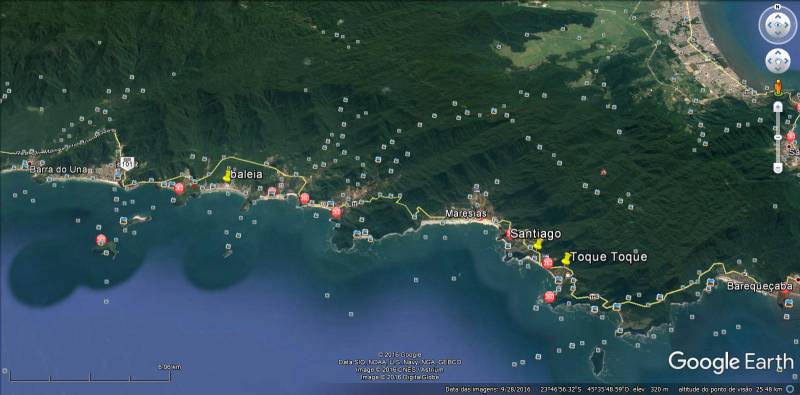 0Localização da praia de Santiago